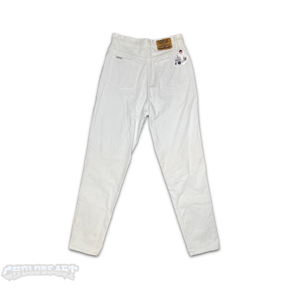 VTG 90s Jordache White Denim Mom Jeans 28 Tampered Relaxed Vintage Womens